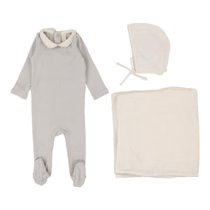 Baby Boy Layette Set | Edged Collar | Light Blue | Lil Legs | SS25