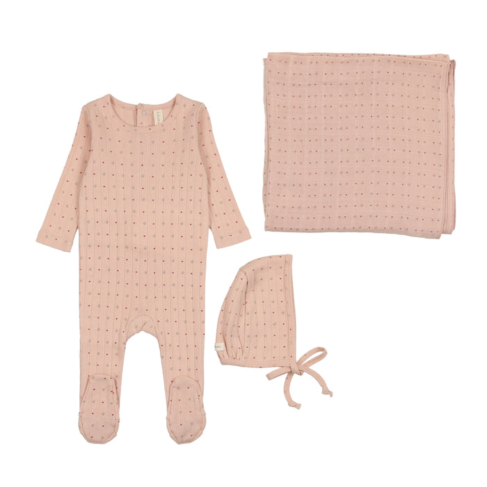 Baby Girl Layette Set | Linear Printed | Shell Pink | Lil Legs | SS25