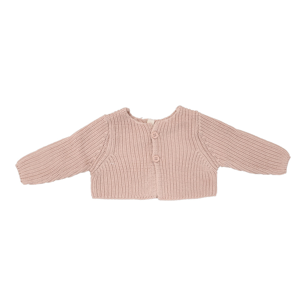 Baby Girl Cardigan | Chunky Knit Shrug | Powder Pink | Lil Legs