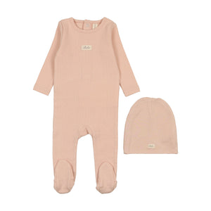 Baby Girl Footie + Hat | Pointelle Bebe | Shell Pink | Lil Legs | SS25