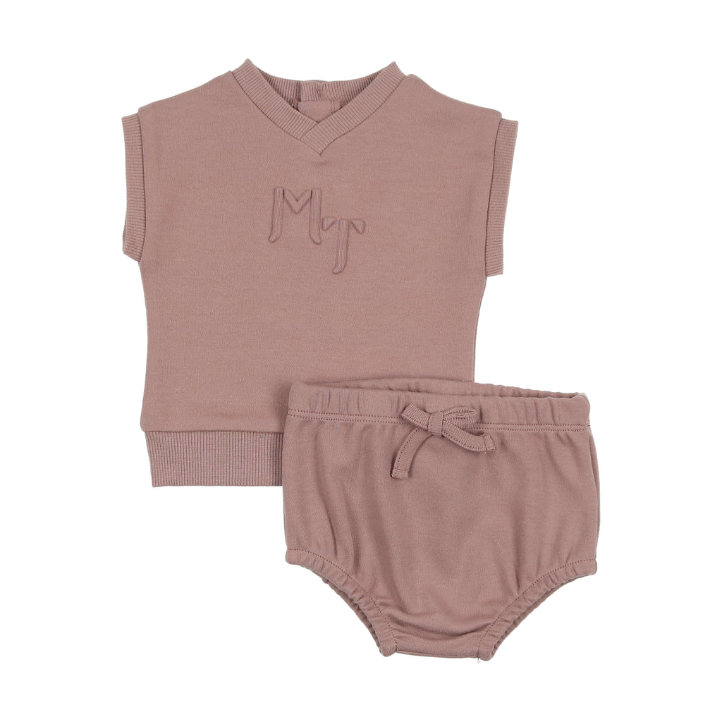 Baby Girl Short Set | Posh Print | Mauve | Mon Tresor | SS25