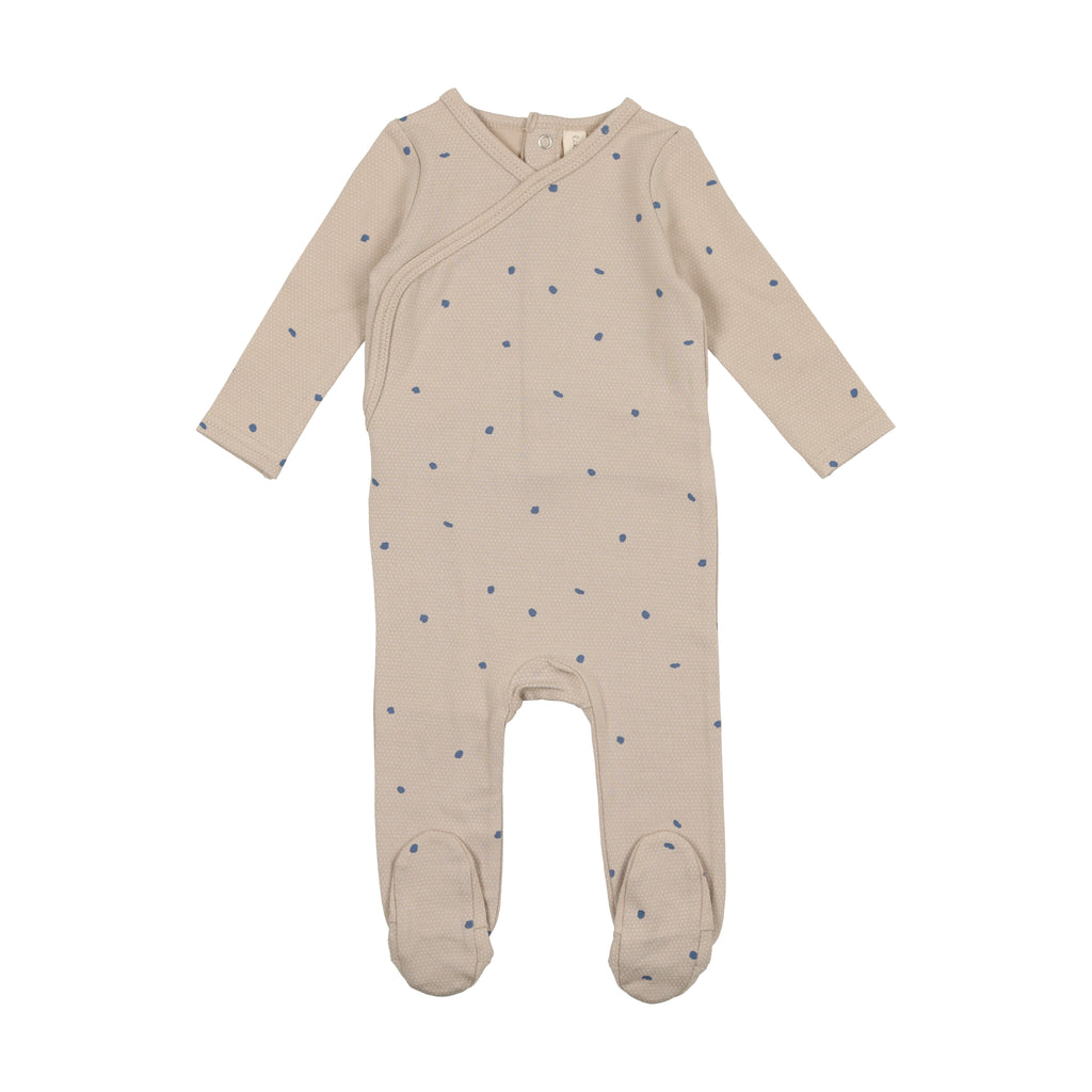 Baby Boy Footie + Hat | Printed Wrapover | Cloud | Lil Legs | AW23