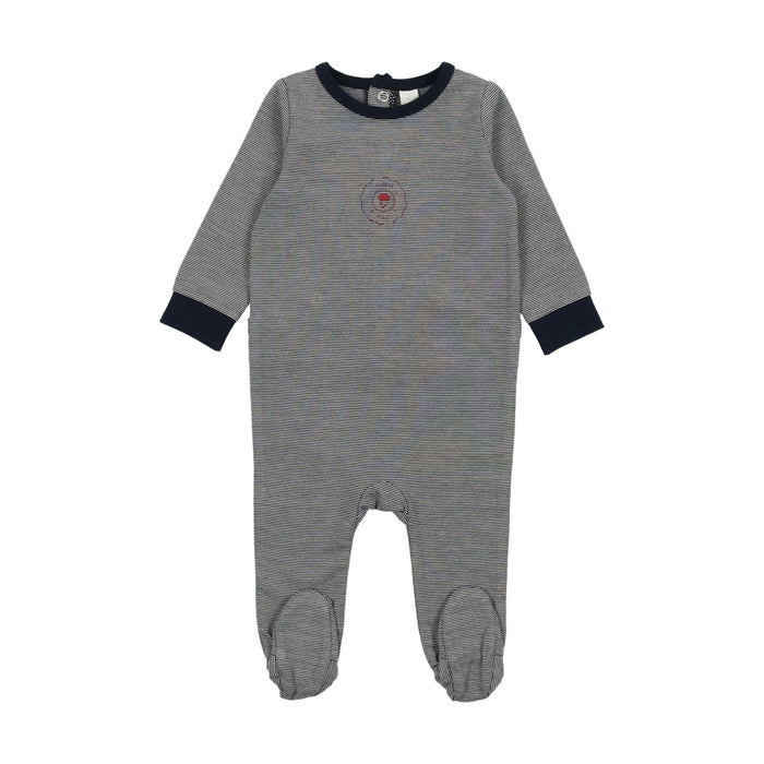 Baby Boy Footie | Striped Lounge | Navy | Lil Legs