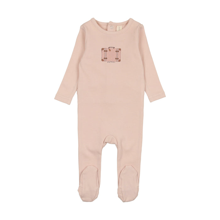 Baby Girl Footie | Suitcase | Shell Pink | Lil Legs | SS25