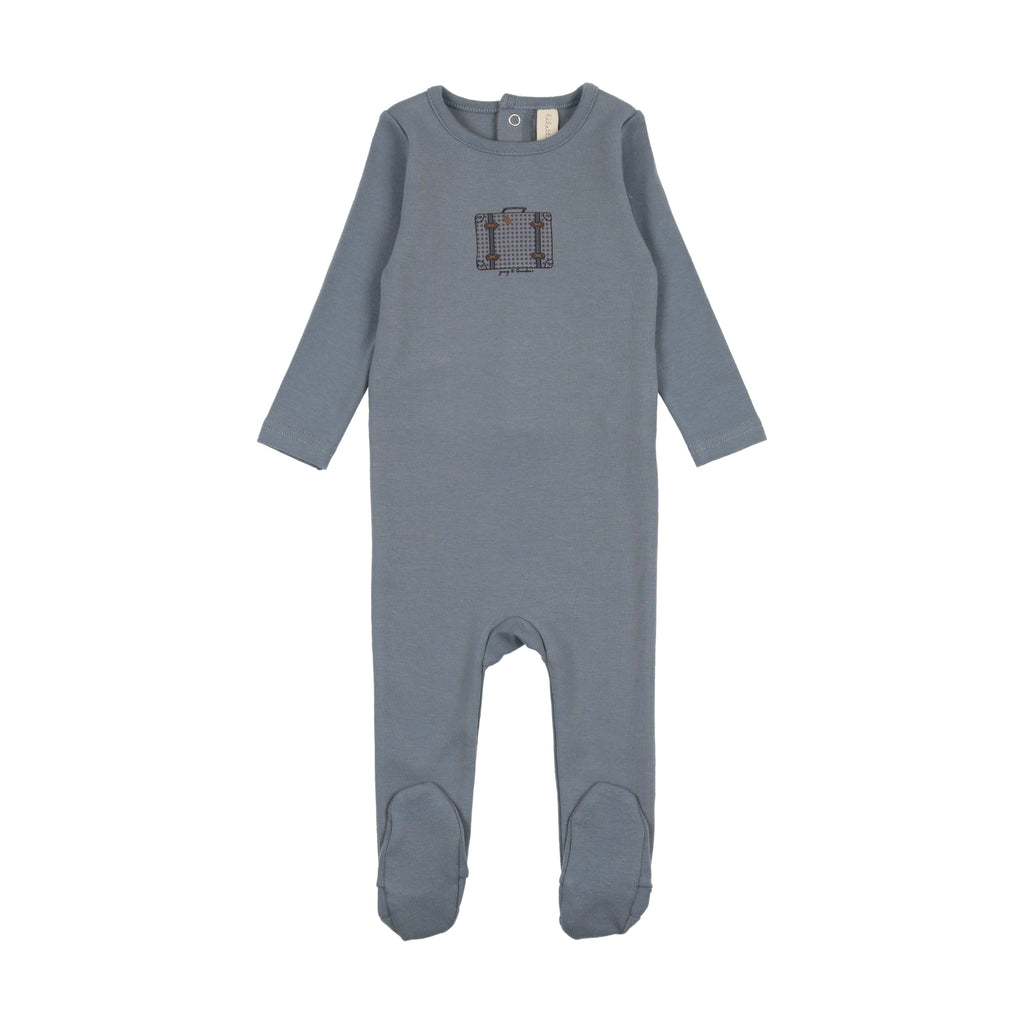 Baby Boy Footie | Suitcase | Slate | Lil Legs | SS25