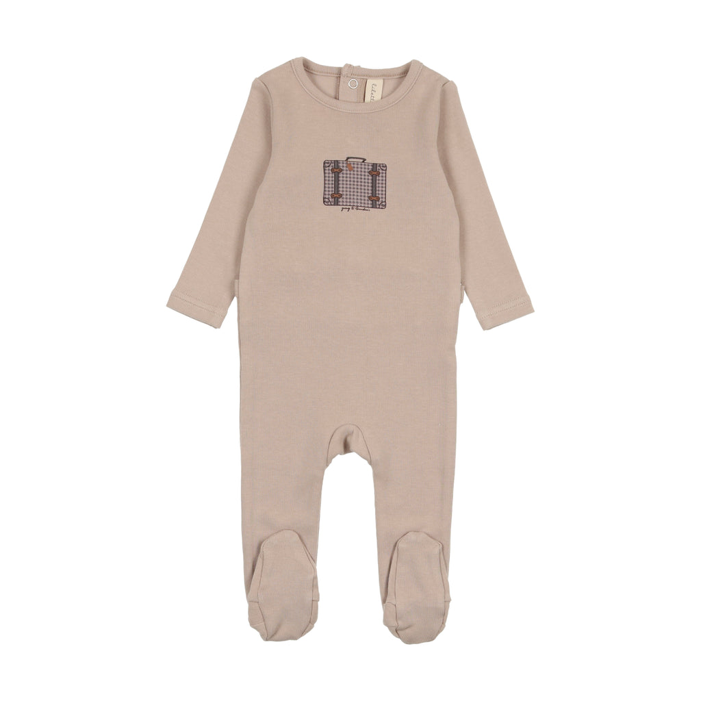 Baby Boy Footie | Suitcase | Taupe | Lil Legs | SS25