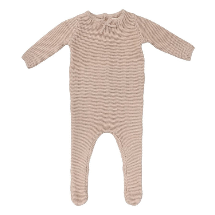 Baby Girl Footie | Knit Collar | Pink | Lil Legs