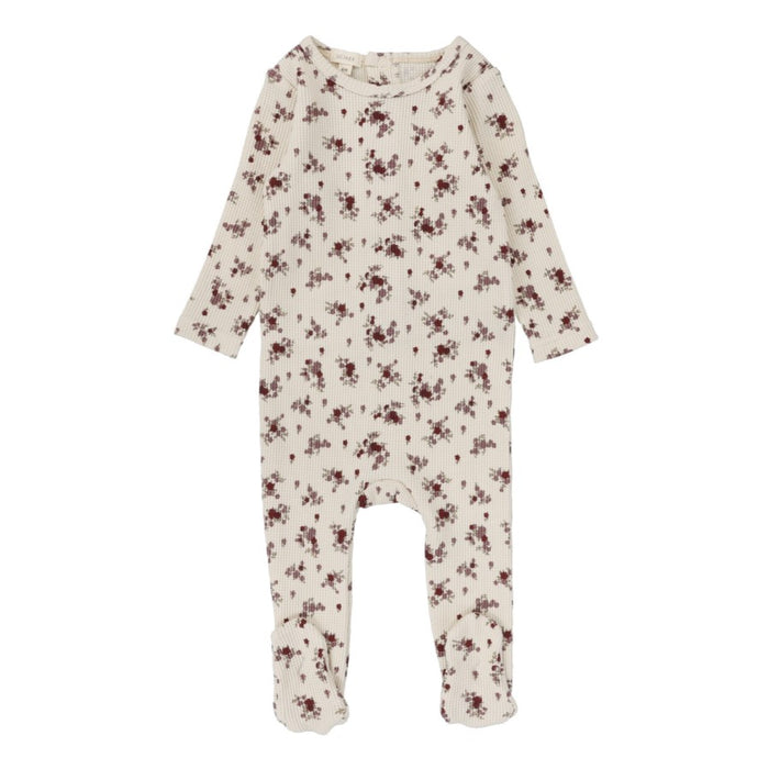 Baby Girl Footie + Hat | Floral Cluster | Vanilla/Mauve | Lil Legs