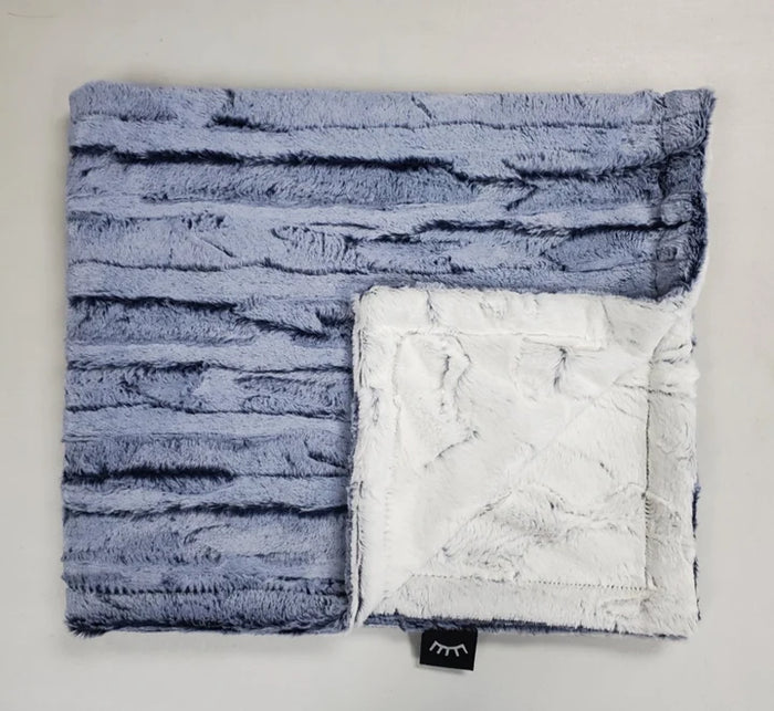 Baby Boy Blanket | Minky Plush | Snowflake Denim | Winx + Blinx