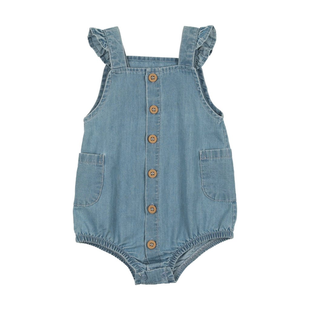 Baby Girl Romper | Summer Glory | Denim | Mon Tresor | SS25