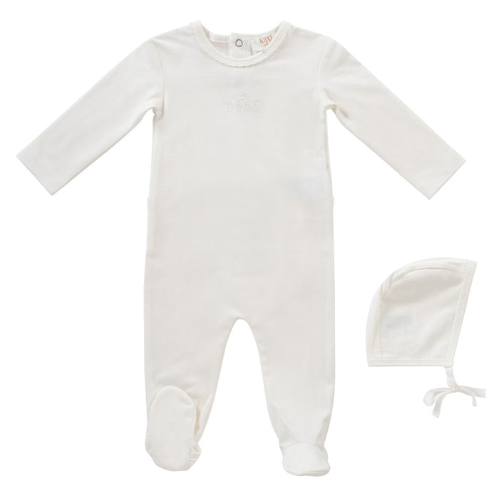 Baby Neutral Footie + Hat | Bebe | White | Kipp Baby | SS25