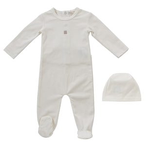 Baby Boy Footie + Hat | Gift Box | White | Kipp Baby | SS25