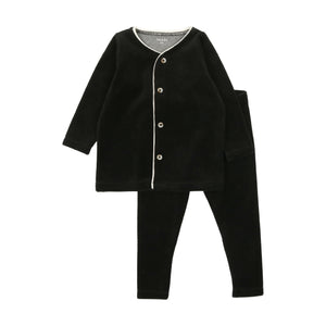 Baby Boy Lounge Set | Velour | Blackest Black | Bee and Dee