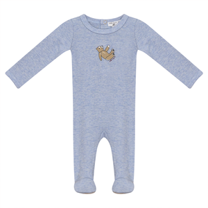 Baby Boy Footie | Bear Print | Blue Mix | Little Fragile