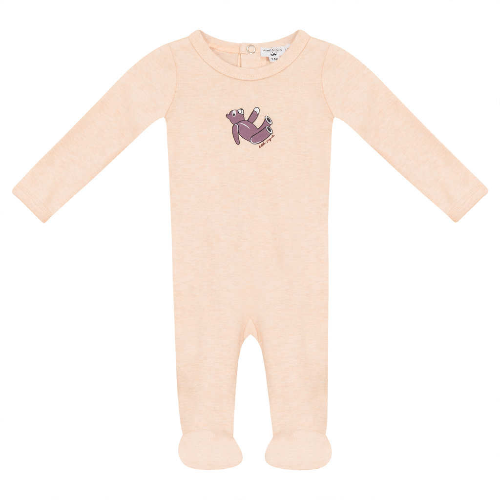 Baby Girl Footie | Bear Print | Blush Mix | Little Fragile