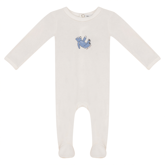 Baby Boy Footie | Bear Print | Off White | Little Fragile