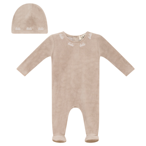 Baby Boy Layette Set | Bebe Embroidery | Beige | Bebe Bella