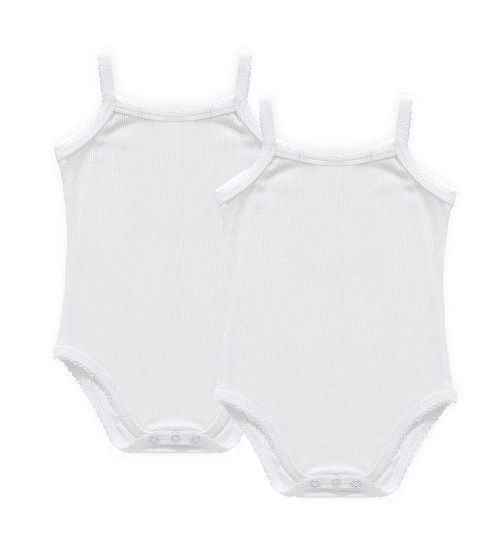 Spaghetti Strap Bodysuit - Undershirt | Ribbed  | Boy 2 Pak | Petit Clair