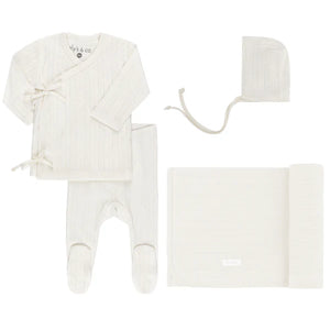 Baby Boy Bris Set | Organic Embroidered Cherry Pointelle | Cream | Ely's & Co