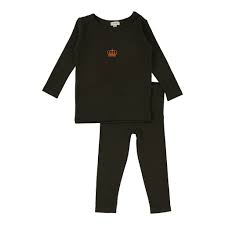 Baby Boy Lounge Set | Crown | Black | Lil Legs