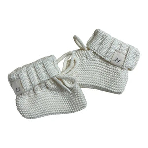 Baby Booties | Organic Knit | Cream | Luna + Luca