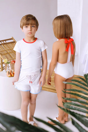 Baby Boy Swimwear | Bathing Shorts + Top | Color Block | Noggi