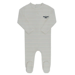 Baby Boy Footie | Organic French Terry Propeller | Blue Stripes | Ely's & Co