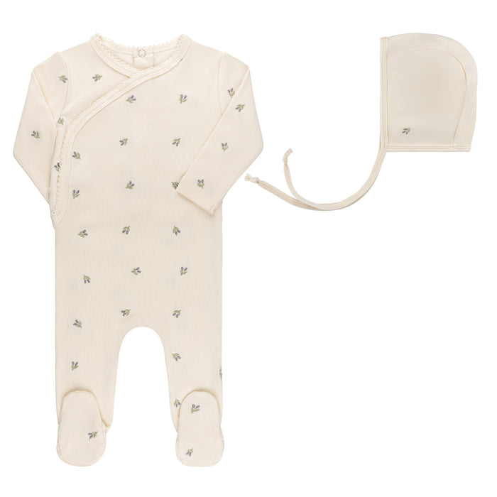 Baby Boy Footie + Hat | Embroidered Collection | Ivory Berry | Ely's & Co | SS25