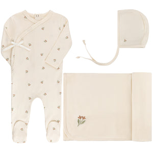 Baby Girl Layette Set | Embroidered Collection | Ivory Tulip | Ely's & Co | SS25