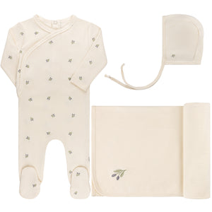 Baby Boy Layette Set | Embroidered Collection | Ivory Berry | Ely's & Co | SS25