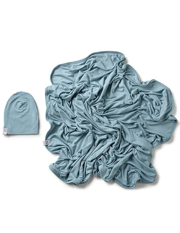 Baby Beanie + Blanket Set | Jacqueline & Jac | J Blue