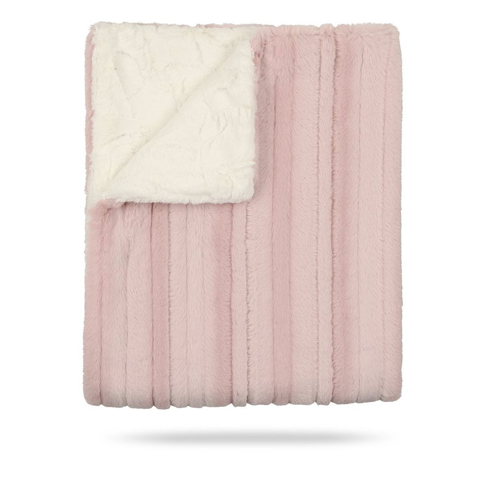 Baby Girl Blanket | Lux Fur |Pink Panel | Peluche