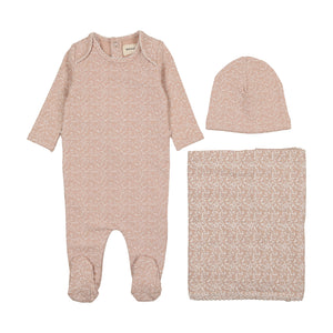 Baby Girl Layette Set | Fruit Print | Dusty Pink/White | Mema