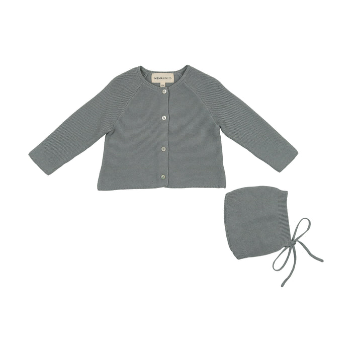 Baby Boy Cardigan + Hat | Knit | Dove | Mema