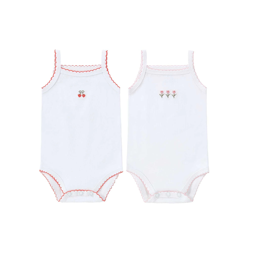 Spaghetti Strap Bodysuit - Undershirt | Tulip & Cherry | Girl 2 Pak | Petit Clair