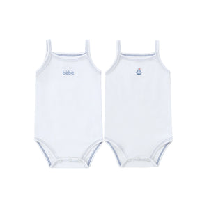 Spaghetti Strap Bodysuit - Undershirt | Bebe & Sailboat | Boy 2 Pak | Petit Clair