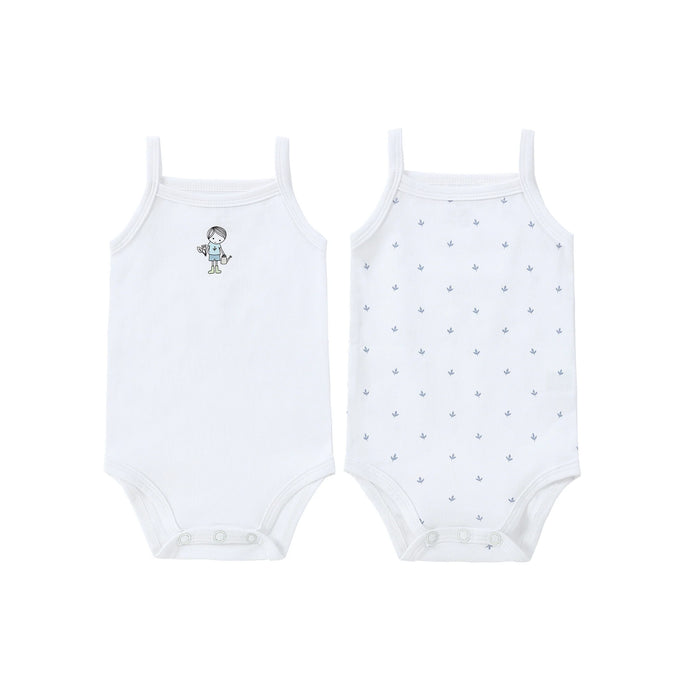 Spaghetti Strap Bodysuit - Undershirt | Doll & Buds | Boy 2 Pak | Petit Clair