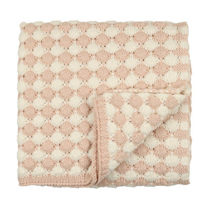 Baby Girl Knit Blanket | Bubble Wrap | Rose | Peluche