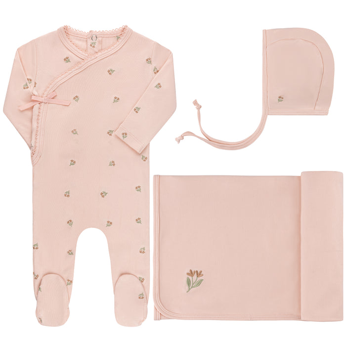 Baby Girl Layette Set | Embroidered Collection | Pink Tulip | Ely's & Co | SS25