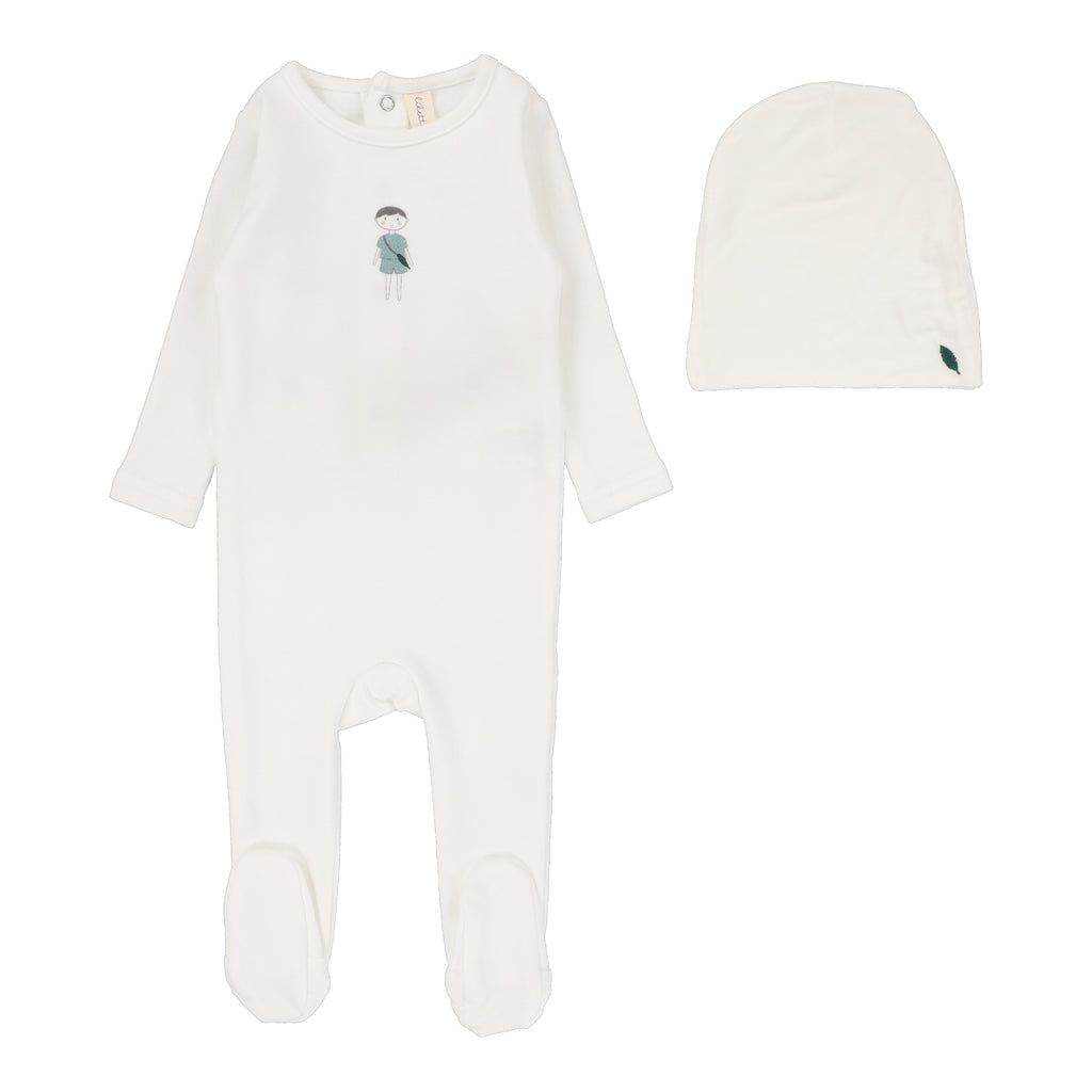 Baby Boy Footie + Hat | Doll | Winter White | Lil Legs | SS25