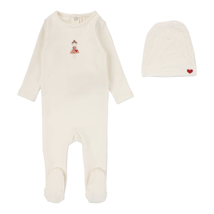 Baby Girl Footie + Hat | Doll | Cream | Lil Legs | SS25