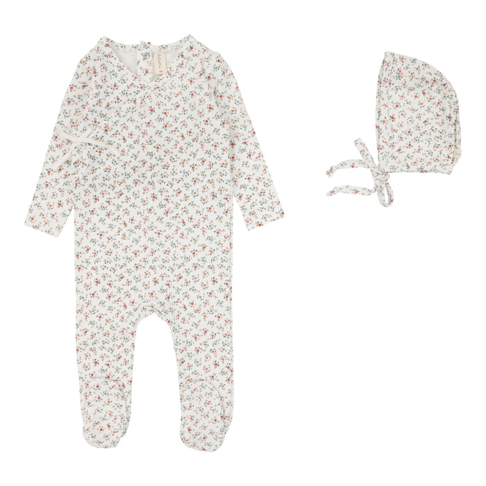 Baby Girl Footie + Hat | Bouquet Floral | Winter White/Floral | Lil Legs | SS25