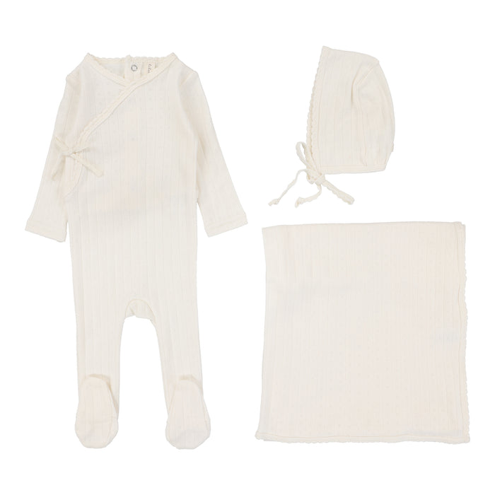 Baby Boy Layette Set | Fine Pointelle | Cream | Lil Legs | SS25