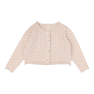 Baby Girl Cardigan | Knit Pointelle | Shell Pink | Lil Legs | SS25