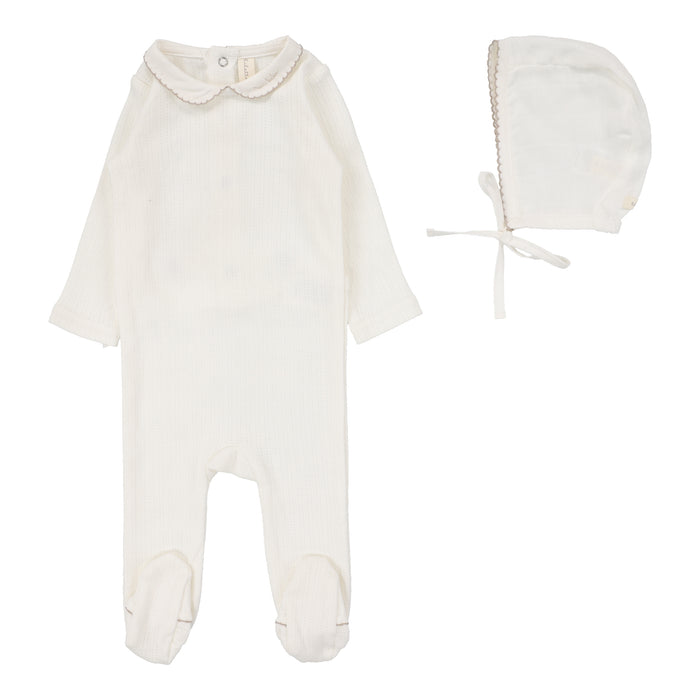 Baby Boy Layette Set | Edged Collar | Winter White/Oat | Lil Legs | SS25