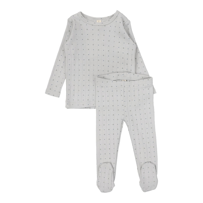 Baby Boy Outfit | Linear Printed | Light Blue | Lil Legs | SS25