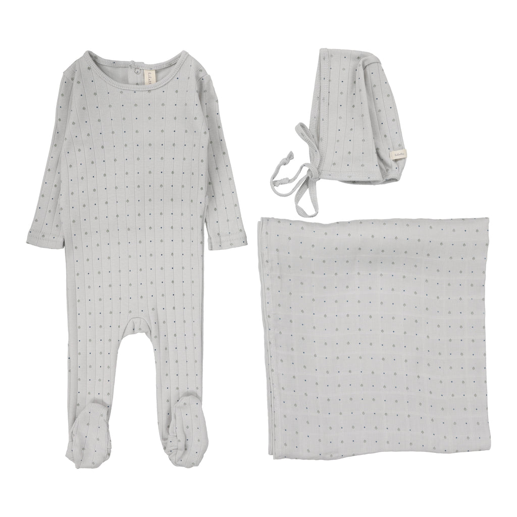 Baby Boy Layette Set | Linear Printed | Light Blue | Lil Legs | SS25