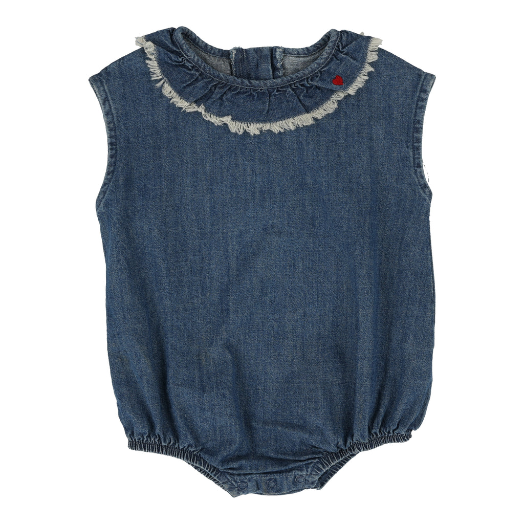 Baby Girl Romper | Fringe | Dark Wash | Lil Legs | SS25