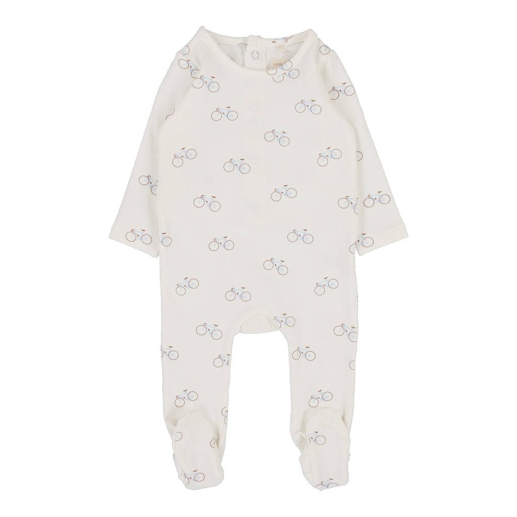 Baby Boy Footie | Bike | White | Lil Legs | SS25