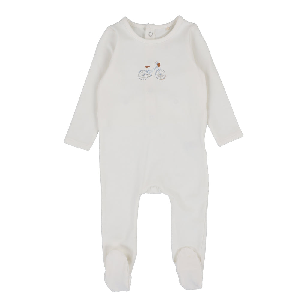 Baby Boy Footie | Bike | White | Lil Legs | SS25